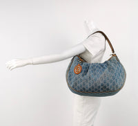 Gucci Sukey Denim GG Monogram Shoulder Bag