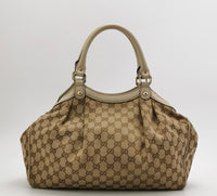 Gucci Sukey GG Monogram Canvas Shoulder Bag – Beige