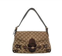 Gucci GG Canvas Horsebit Shoulder Bag