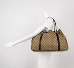 Gucci GG Monogram Canvas Tote – Black Leather Trim