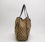 Gucci GG Monogram Canvas Tote – Black Leather Trim