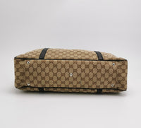 Gucci GG Monogram Canvas Tote – Black Leather Trim
