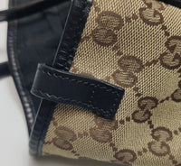 Gucci GG Monogram Canvas Tote – Black Leather Trim