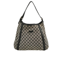 Gucci GG Monogram Canvas Shoulder Bag – Black Leather Trim