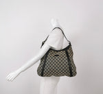 Gucci GG Monogram Canvas Shoulder Bag – Black Leather Trim