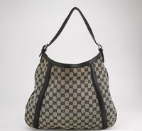 Gucci GG Monogram Canvas Shoulder Bag – Black Leather Trim