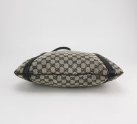Gucci GG Monogram Canvas Shoulder Bag – Black Leather Trim