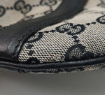 Gucci GG Monogram Canvas Shoulder Bag – Black Leather Trim