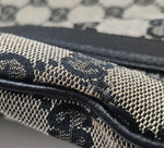 Gucci GG Monogram Canvas Shoulder Bag – Black Leather Trim