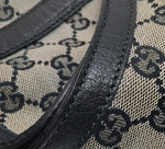 Gucci GG Monogram Canvas Shoulder Bag – Black Leather Trim