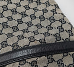 Gucci GG Monogram Canvas Shoulder Bag – Black Leather Trim