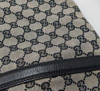 Gucci GG Monogram Canvas Shoulder Bag – Black Leather Trim