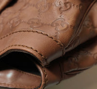 Gucci Sukey GG Embossed Leather Tote – Brown
