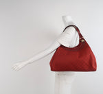 Gucci GG Canvas Leather Tote – Red