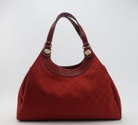 Gucci GG Canvas Leather Tote – Red