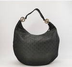 Gucci GG Embossed Leather Hobo Bag – Black