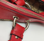 Gucci GG Canvas Tote with Red Leather Trim & Heart Charm