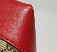 Gucci GG Canvas Tote with Red Leather Trim & Heart Charm