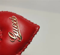 Gucci GG Canvas Tote with Red Leather Trim & Heart Charm