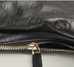 Gucci GG Embossed Leather Hobo Bag – Black