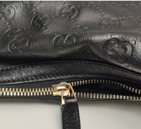 Gucci GG Embossed Leather Hobo Bag – Black