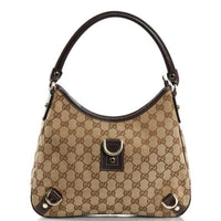 Gucci GG Canvas Abbey D-Ring Hobo Shoulder Bag – Brown