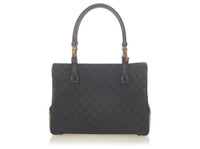 Gucci Black Bamboo GG Canvas Tote Bag