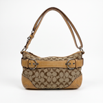 Coach Signature Jacquard Shoulder Bag, Khaki with Tan, front