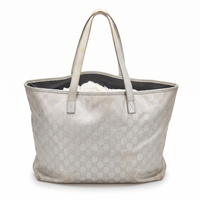 Gucci GG Canvas Tote, Silver Metallic, front