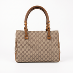 Gucci Bamboo GG Canvas Tote, Brown, front