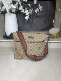 Gucci GG Canvas Front Pocket Web Messenger Bag, Beige/Ebony, photo 2