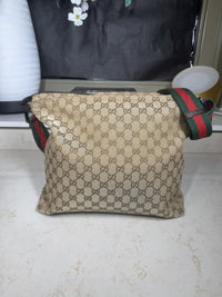 Gucci GG Canvas Front Pocket Web Messenger Bag, Beige/Ebony, photo 6