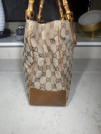 Gucci Bamboo GG Canvas Tote, Brown, photo 6