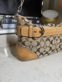 Coach Signature Jacquard Shoulder Bag, Khaki with Tan, photo 3