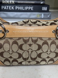 Coach Signature Jacquard Shoulder Bag, Khaki with Tan, photo 4