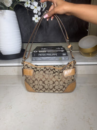 Coach Signature Jacquard Shoulder Bag, Khaki with Tan, photo 6