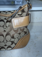 Coach Signature Jacquard Shoulder Bag, Khaki with Tan, photo 8