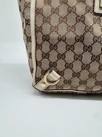 Gucci GG Canvas Tote, White Leather Trim and D-Rings, photo 3
