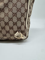 Gucci GG Canvas Tote, White Leather Trim and D-Rings, photo 4
