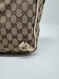 Gucci GG Canvas Tote, White Leather Trim and D-Rings, photo 4