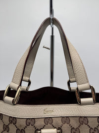 Gucci GG Canvas Tote, White Leather Trim and D-Rings, photo 7