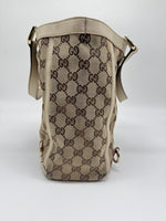 Gucci GG Canvas Tote, White Leather Trim and D-Rings, photo 9