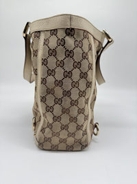 Gucci GG Canvas Tote, White Leather Trim and D-Rings, photo 9