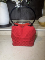 Gucci Red GG Canvas Ring-Handle Bucket Bag, photo 1