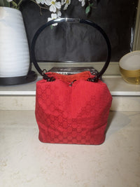 Gucci Red GG Canvas Ring-Handle Bucket Bag, photo 1